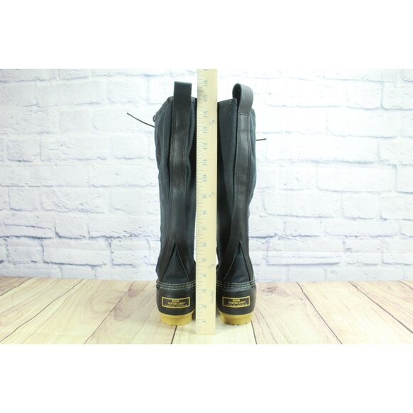 LL Bean Signature Waxed Canvas Maine Hunting Shoe 16" Black Size 6 M - Picture 6 of 11